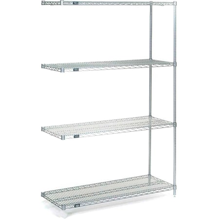 Stainless Steel, 5 Tier, Wire Shelving Add-On Unit, 60W X 21D X 63H